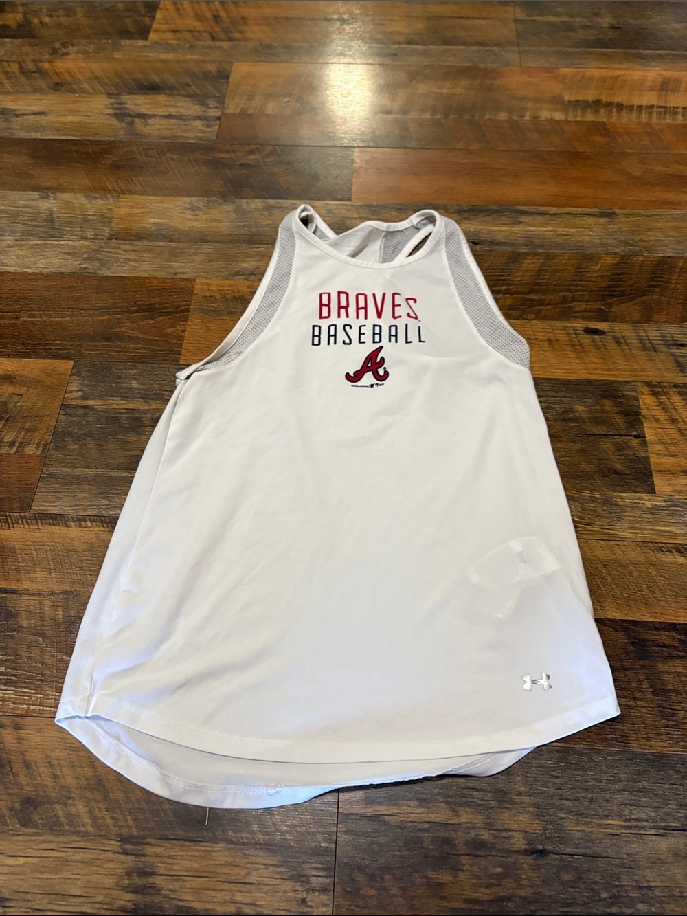 Under Armour White Braves Baseball Racerback Tank